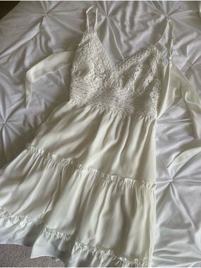 Lace-Trim White Dress size XS